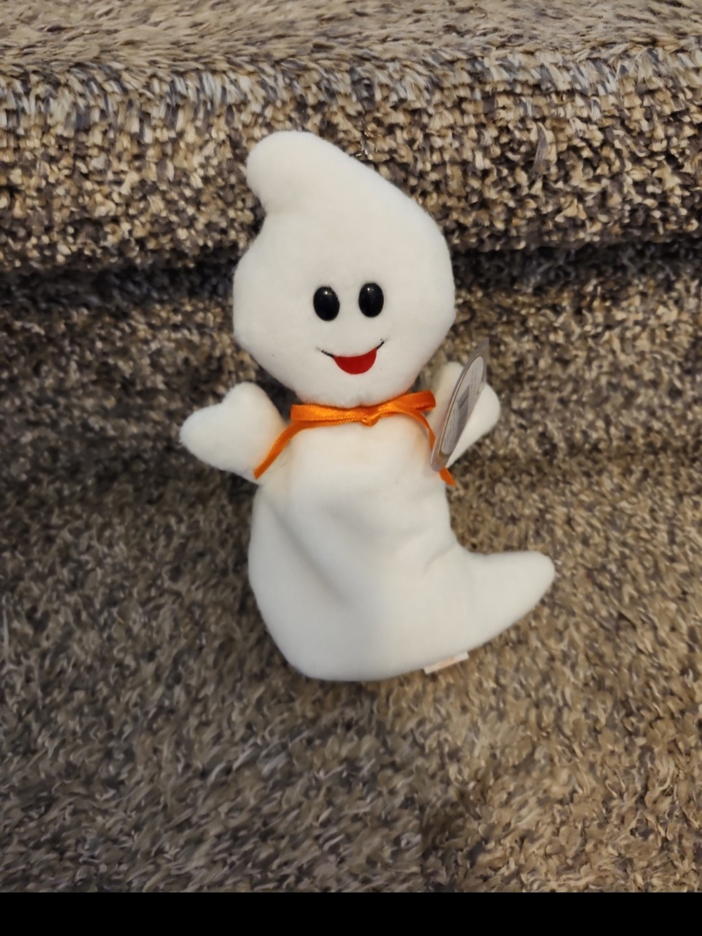 TY Beanie Baby Buddies Spooky Plush Soft White Halloween Ghost 12" Toy 2001